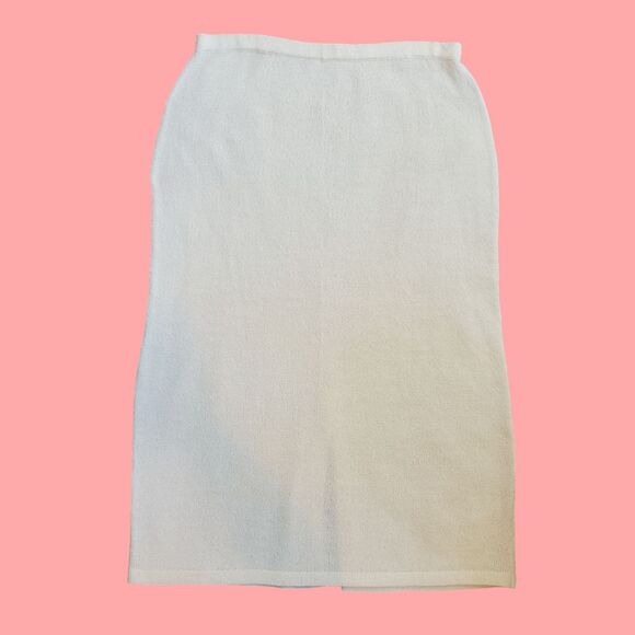 SOLD Vintage 80s Cream Wool Knit Maxi Skirt - Picture 8 of 8